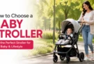 Mother walking with her smiling baby in a stroller in a sunny park, illustrating how to choose the best baby stroller for comfort, safety, and everyday use.