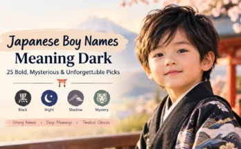 Japanese boy names meaning dark, including black, night, shadow, and mystery themes